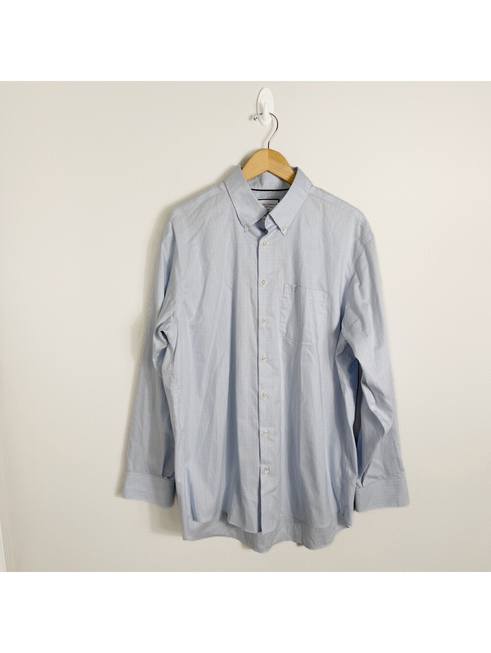 Charles Tyrwhitt Dress Shirt Non Iron Classic Fit Blue Plaid Men's 17.5/36